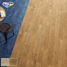 オフィスや店舗、各種施設で幅広く利用できる、ワックスメンテナンス不要の高意匠置敷きビニル床タイル