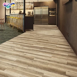 オフィスや店舗、各種施設で幅広く利用できる、ワックスメンテナンス不要の高意匠置敷きビニル床タイル