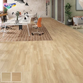 オフィスや店舗、各種施設で幅広く利用できる、ワックスメンテナンス不要の高意匠置敷きビニル床タイル