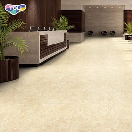 オフィスや店舗、各種施設で幅広く利用できる、ワックスメンテナンス不要の高意匠置敷きビニル床タイル