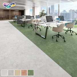 オフィスや店舗、各種施設で幅広く利用できる、ワックスメンテナンス不要の高意匠置敷きビニル床タイル