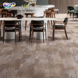 オフィスや店舗、各種施設で幅広く利用できる、ワックスメンテナンス不要の高意匠置敷きビニル床タイル
