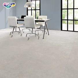 オフィスや店舗、各種施設で幅広く利用できる、ワックスメンテナンス不要の高意匠置敷きビニル床タイル