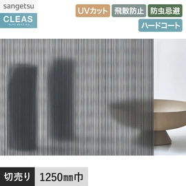 意匠性の高いルノブラック柄ストライプフィルム。UVカット99%以上、ハードコート、飛散防止付き。幅125cm