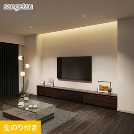 タテ・ヨコ・ナナメの塗り跡が特徴の、ライトグレーの石目調。施工性が良く、モダンにもヴィンテージにもお使いいただけます