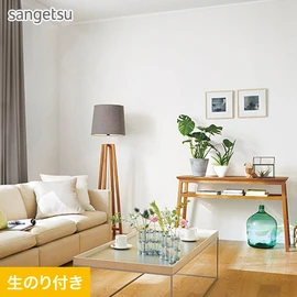 しっかりと厚みがある、シンプルな白い織物調壁紙