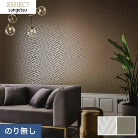 モダンさを感じさせる幾何柄にガラスビーズをあしらった高級感を感じさせる壁紙です