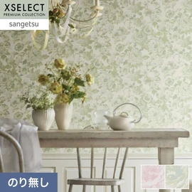 複雑に印刷版を重ねて作られたフラワー柄のビニル壁紙です
