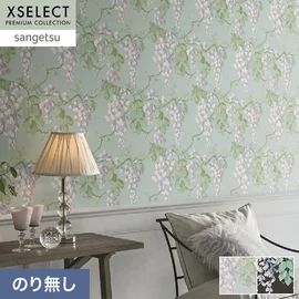 複雑に印刷版を重ねて作られたフラワー柄のビニル壁紙です