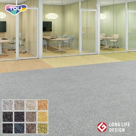 光沢のある石を思わせる無方向柄。立体的なループと方向性のない柄が自然な広がりを演出