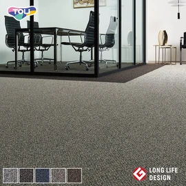 光沢糸と黒糸の対比が上質な深みを表現。リッチな粒感の無地調カーペット