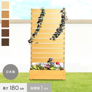 プランターと目隠しフェンスの合わせ技 簡単設置 樹脂製 ボックス付きフェンス 3cm間隔 幅90cm 高さ180cm フェンスの通販 Diyショップresta