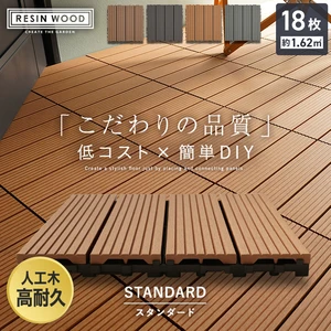 ウッドパネル】【9枚セット】 人工木デッキパネル RESIN WOOD TILE 