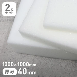 低反発スポンジ単層タイプ 40mm厚 1000×1000mm 2枚セット