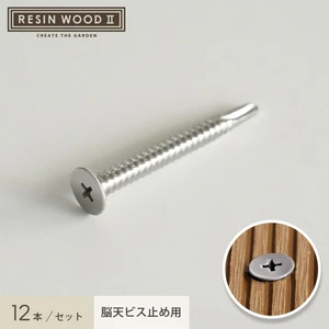 RESINWOOD2 デッキ脳天ビス止め用 無塗装ドリルビス 12本セット