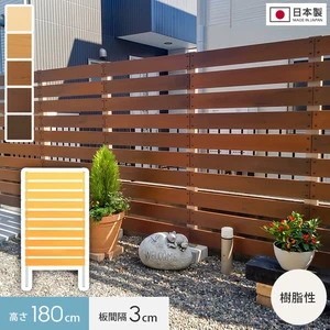 お庭の目隠し、ガーデニングに! 本格DIY【樹脂製】パネルフェンス単体 スタンダード 3cm間隔 幅90×高さ180cm