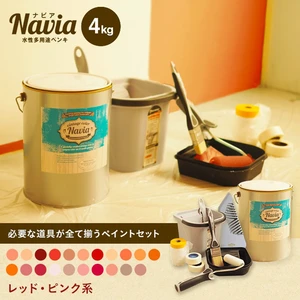水性塗料 Navia 道具付きペイントチャレンジセット レッド・ピンク系 4kg
