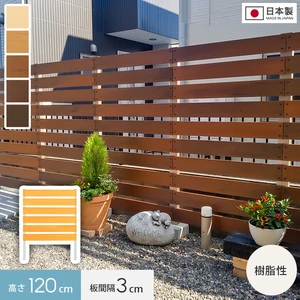 お庭の目隠し、ガーデニングに! 本格DIY【樹脂製】パネルフェンス単体 スタンダード 3cm間隔 幅90×高さ120cm