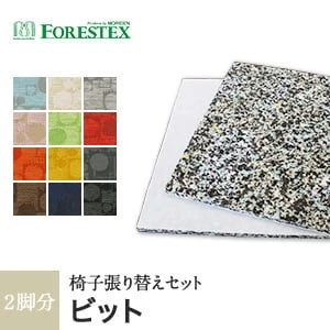 【手洗い可】FORESTEX 椅子張り生地 Patterned Fabrics ビット (150cm巾) 1m お得な張替用ウレタン2枚セット