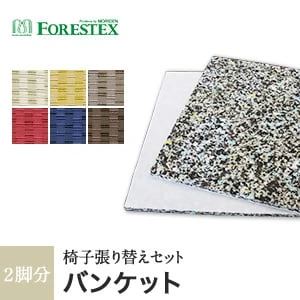 【手洗い可】FORESTEX 椅子張り生地 Patterned Fabrics バンケット (137cm巾) 1m お得な張替用ウレタン2枚セット