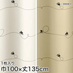 スミノエ ディズニー 既製 カーテン MICKEY Line(ライン) 巾100×丈135cm