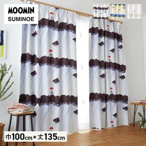 カーテン 既製サイズ スミノエ MOOMIN レインドロップス 巾100×丈135cm 1枚入