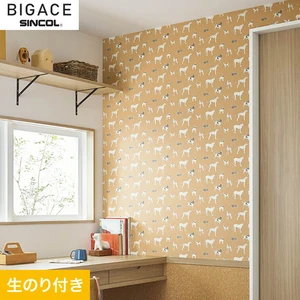 【のり付き壁紙】シンコール BIGACE ペットと暮らす機能性壁紙 BA6055