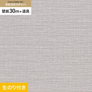 壁紙 のり付き チャレンジセット (スリット壁紙90cm巾+道具) 30m RM-863