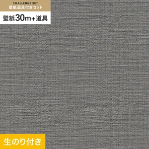壁紙 のり付き チャレンジセット (スリット壁紙90cm巾+道具) 30m RM-865