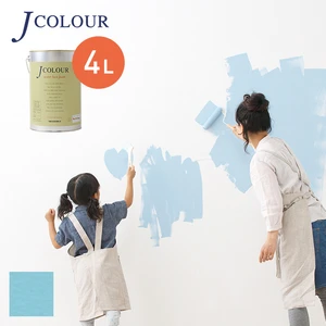 壁紙の上から塗れる人にやさしい水性ペイント J COLOUR（Jカラー） 4L ポースリンブルー BD-1d