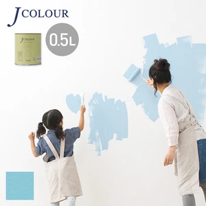 壁紙の上から塗れる人にやさしい水性ペイント J COLOUR（Jカラー） 0.5L ポースリンブルー BD-1d