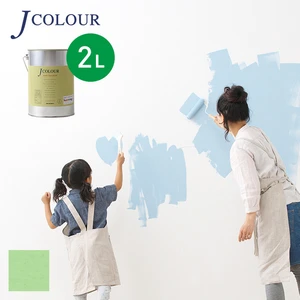 壁紙の上から塗れる人にやさしい水性ペイント J COLOUR（Jカラー） 2L シルバーグリーン BD-4c