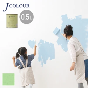 壁紙の上から塗れる人にやさしい水性ペイント J COLOUR（Jカラー） 0.5L シルバーグリーン BD-4c