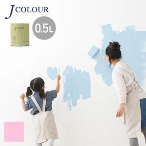 壁紙の上から塗れる人にやさしい水性ペイント J COLOUR（Jカラー） 0.5L プレシャスピンク BL-2a