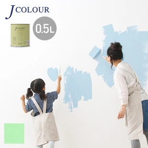 壁紙の上から塗れる人にやさしい水性ペイント J COLOUR（Jカラー） 0.5L ミントグリーン BL-4c