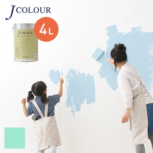 壁紙の上から塗れる人にやさしい水性ペイント J COLOUR（Jカラー） 4L オパールグリーン BL-5c