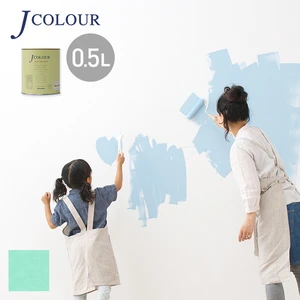 壁紙の上から塗れる人にやさしい水性ペイント J COLOUR（Jカラー） 0.5L オパールグリーン BL-5c