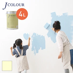 壁紙の上から塗れる人にやさしい水性ペイント J COLOUR（Jカラー） 4L アイボリーイエロー BP-5b