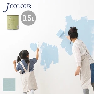 壁紙の上から塗れる人にやさしい水性ペイント J COLOUR（Jカラー） 0.5L 藍白(あいじろ) JB-1c