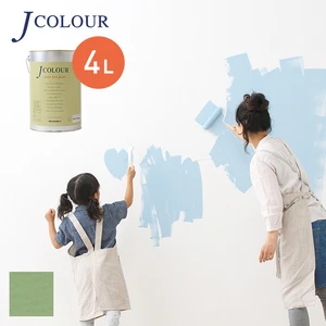 壁紙の上から塗れる人にやさしい水性ペイント J COLOUR（Jカラー） 4L 裏葉色(うらはいろ) JB-4c