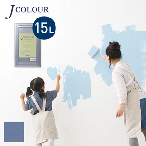 壁紙の上から塗れる人にやさしい水性ペイント J COLOUR（Jカラー） 15L 灰藍(はいあい) JB-5a