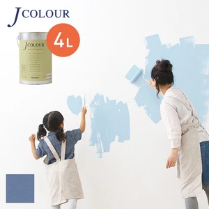 壁紙の上から塗れる人にやさしい水性ペイント J COLOUR（Jカラー） 4L 灰藍(はいあい) JB-5a