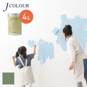 壁紙の上から塗れる人にやさしい水性ペイント J COLOUR（Jカラー） 4L 灰緑(はいみどり) JB-5c