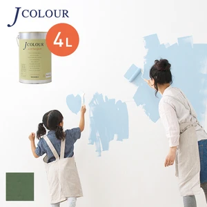 壁紙の上から塗れる人にやさしい水性ペイント J COLOUR（Jカラー） 4L 老緑(おいみどり) JB-5d