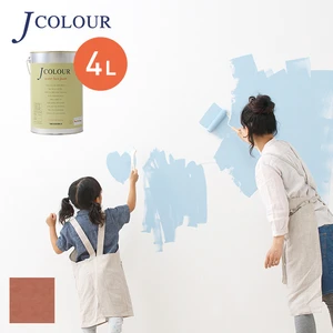 壁紙の上から塗れる人にやさしい水性ペイント J COLOUR（Jカラー） 4L 弁柄(べんがら) JY-1d