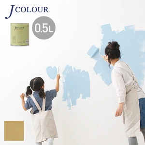 壁紙の上から塗れる人にやさしい水性ペイント J COLOUR（Jカラー） 0.5L 黄玉色(こうぎょくいろ) JY-4a