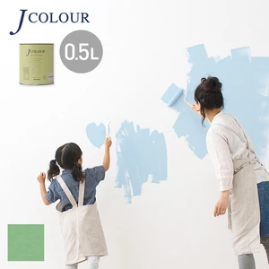 壁紙の上から塗れる人にやさしい水性ペイント J COLOUR（Jカラー） 0.5L ジャスパーグリーン MD-4c