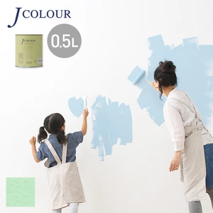 壁紙の上から塗れる人にやさしい水性ペイント J COLOUR（Jカラー） 0.5L グリーンフォグ ML-4c