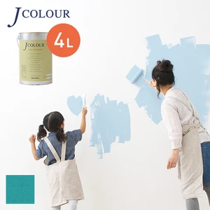 壁紙の上から塗れる人にやさしい水性ペイント J COLOUR（Jカラー） 4L ターコイズブルー Vl-2a
