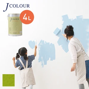 壁紙の上から塗れる人にやさしい水性ペイント J COLOUR（Jカラー） 4L グレープグリーン Vl-3c